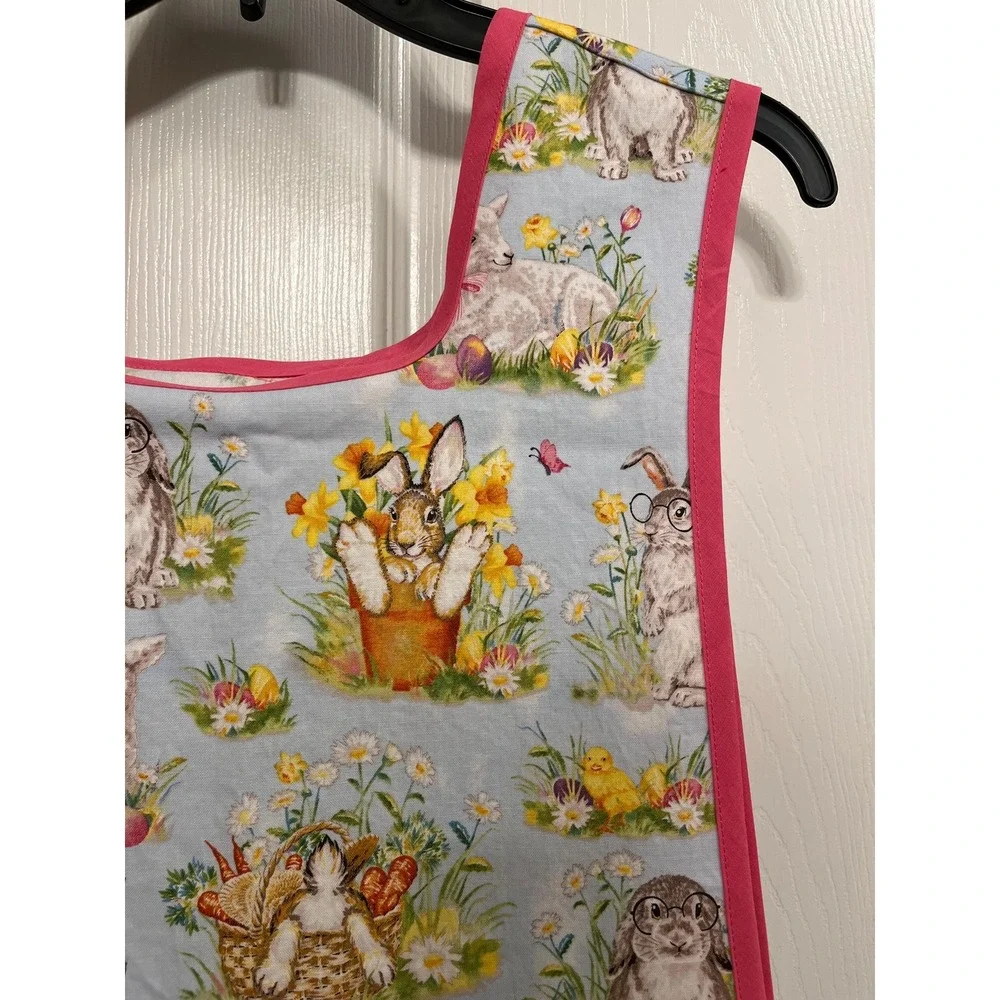 Handmade Bunny Apron Easter Apron: Adult Size XS-XL Spring Smock Apron